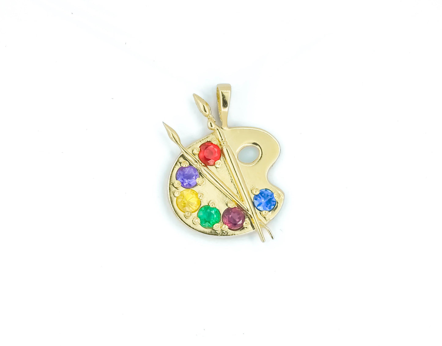 14k Gold Artist Palette Pendant