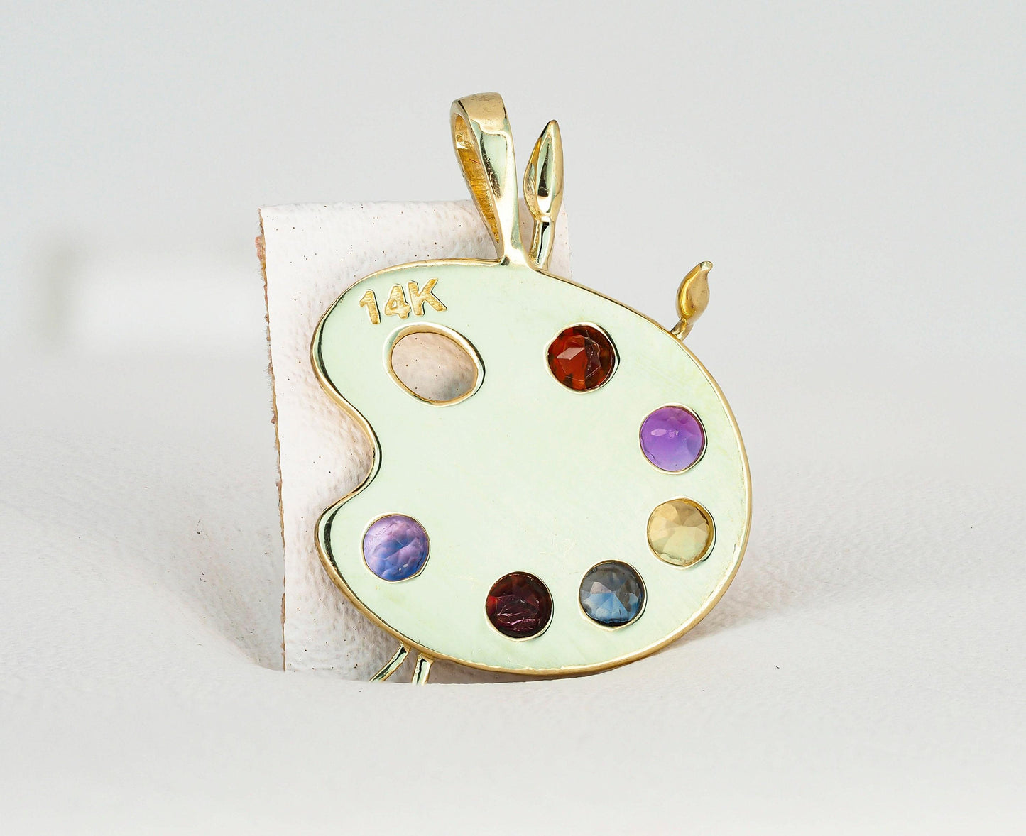 14k Gold Artist Palette Pendant