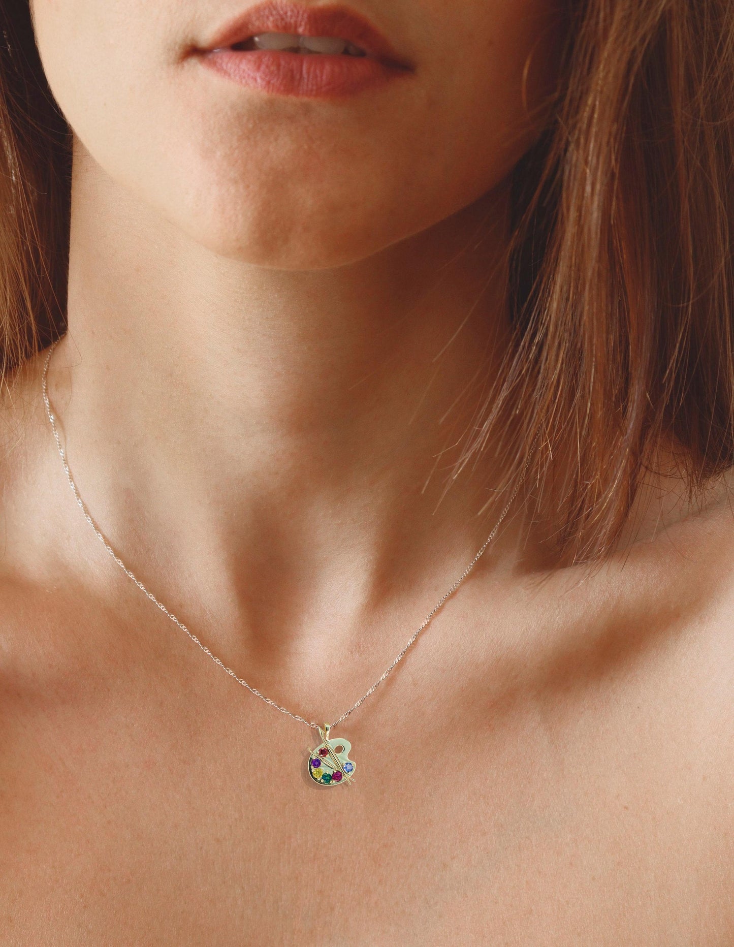 14k Gold Artist Palette Pendant