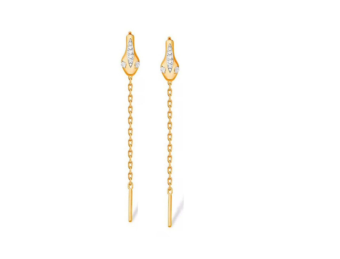 14k Gold Threader Snake Earrings