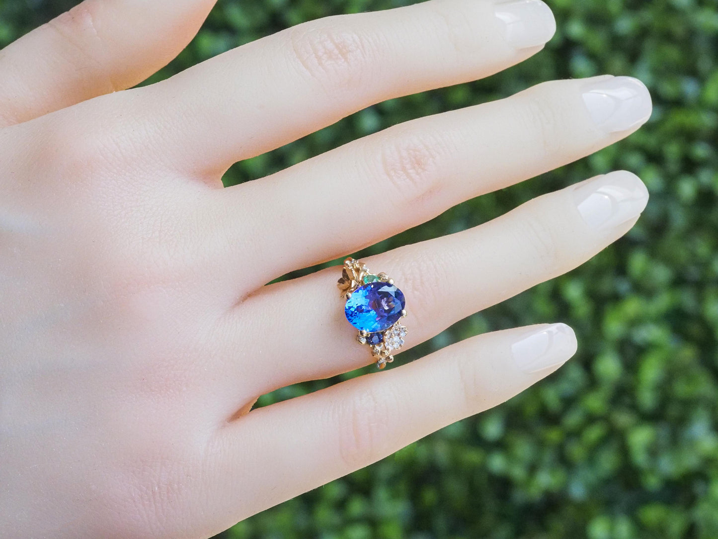 Blue Topaz cocktail ring in 14k gold
