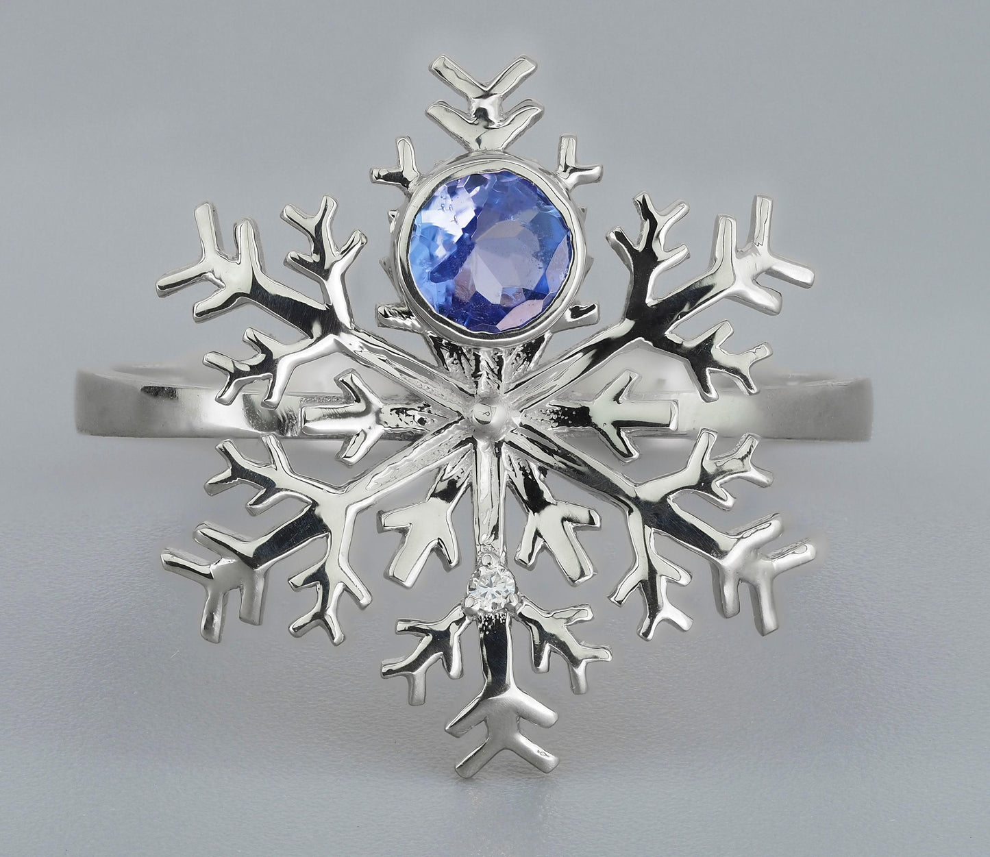 Tanzanite Snowflake gold 14k Ring