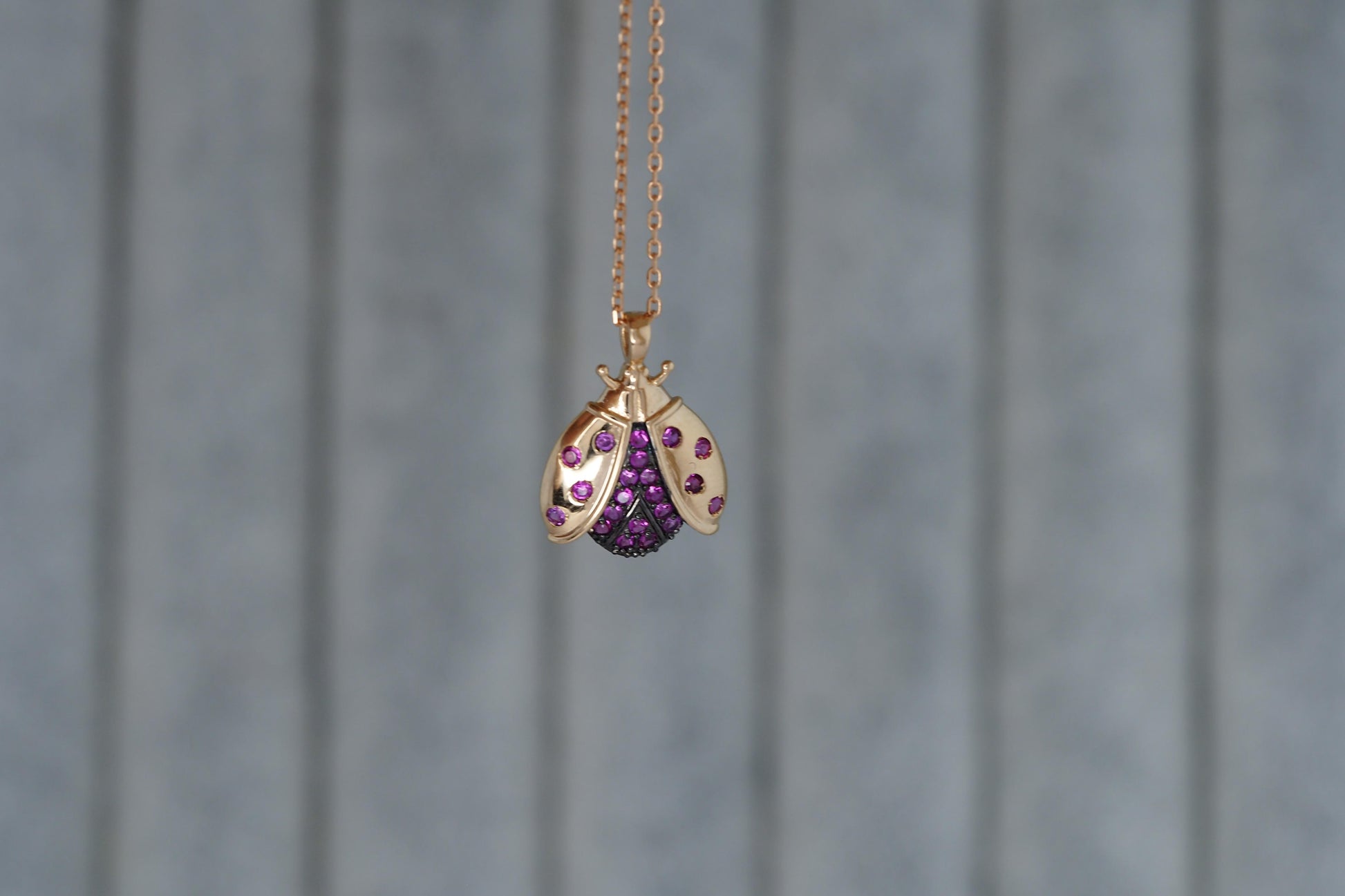 14k Gold Ladybug Necklace.