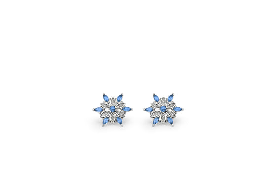 Snowflake 14k gold earrings