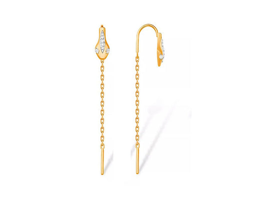 14k Gold Threader Snake Earrings