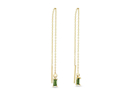 14k solid gold drop earrings with peridots