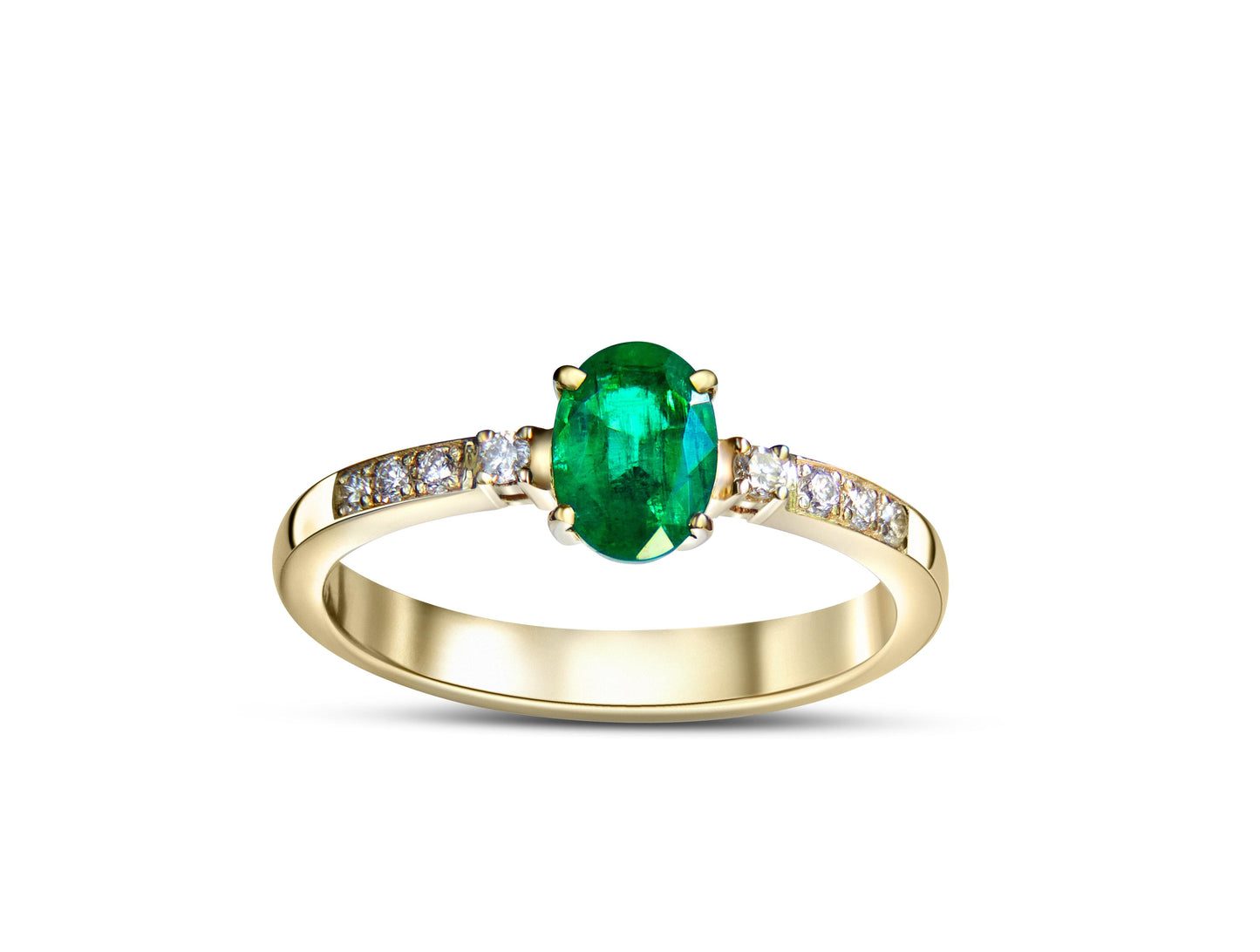 Emerald 14k gold ring