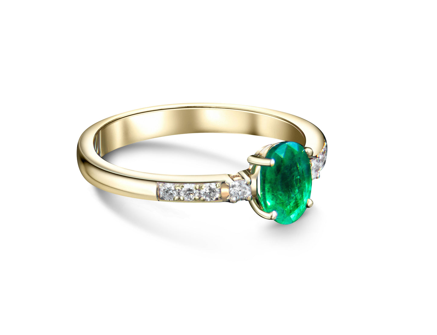 Emerald 14k gold ring