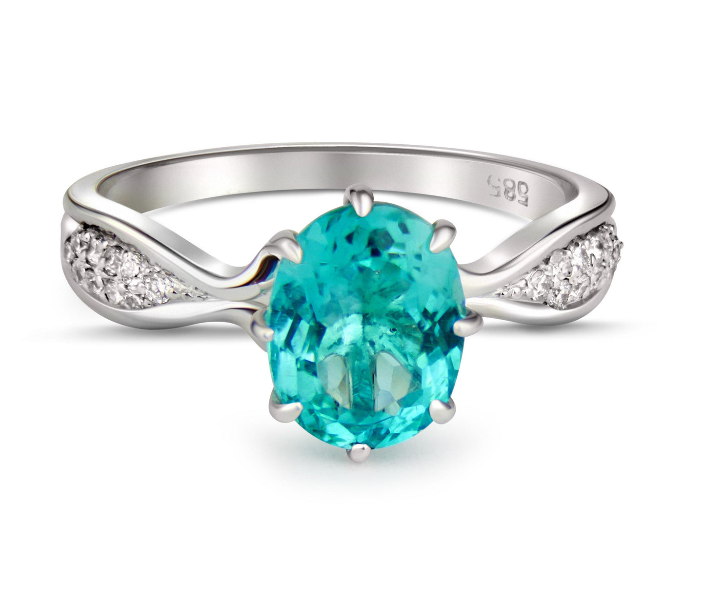 Paraiba blue apatite 14k gold ring