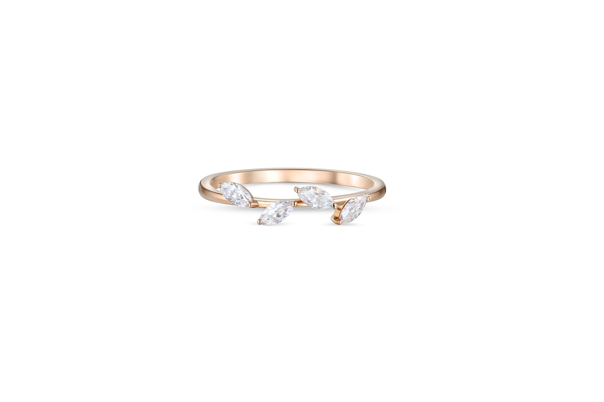 Marquise Cut Moissanite Engagement 14k gold Ring