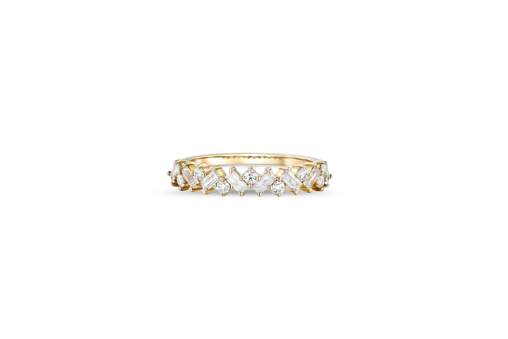 Baguette Wedding 14k gold ring