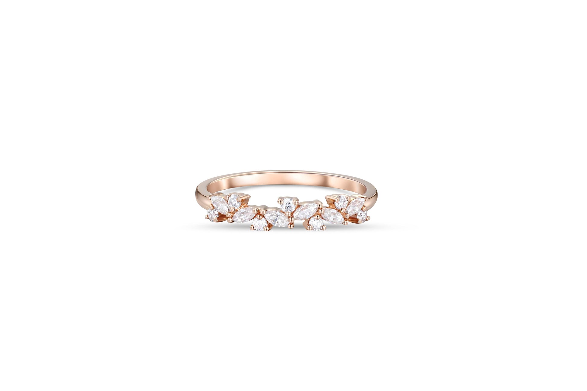 Marquise Wedding 14k gold ring