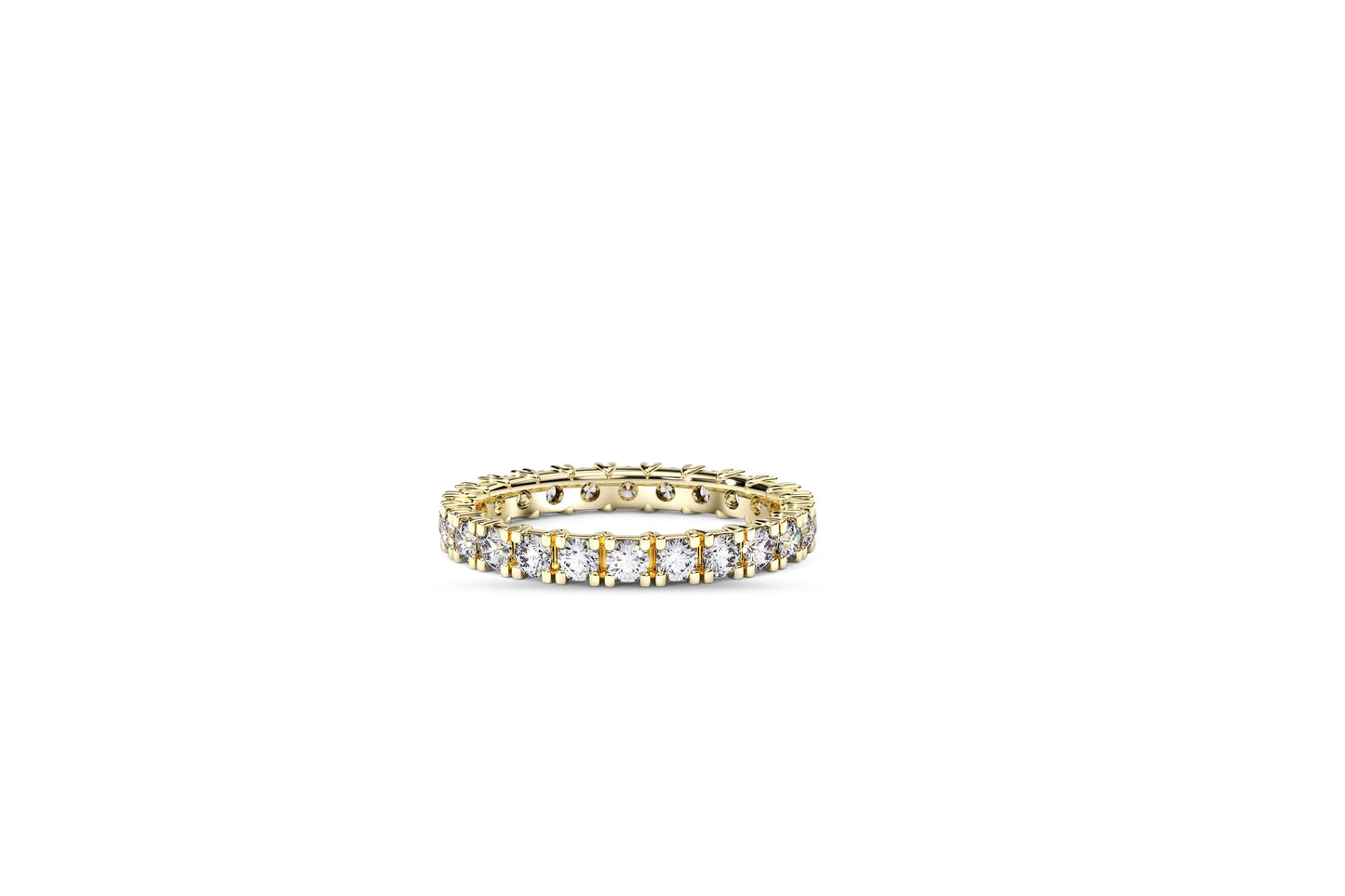 Full Eternity U Prong Set Wedding 14k gold Band