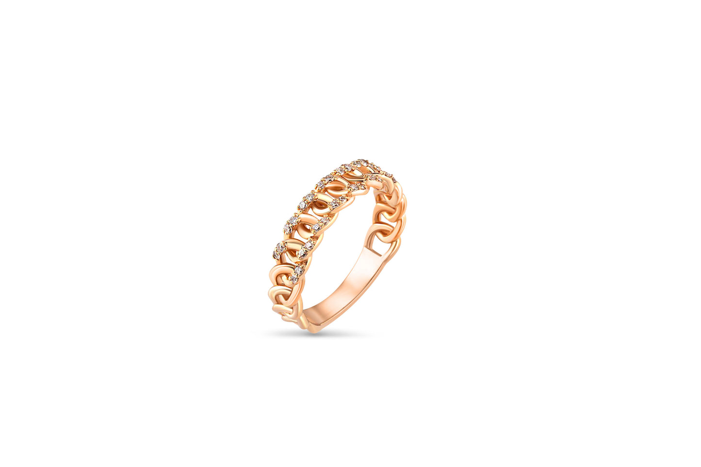 Moissanite Cuban Link 14k gold ring