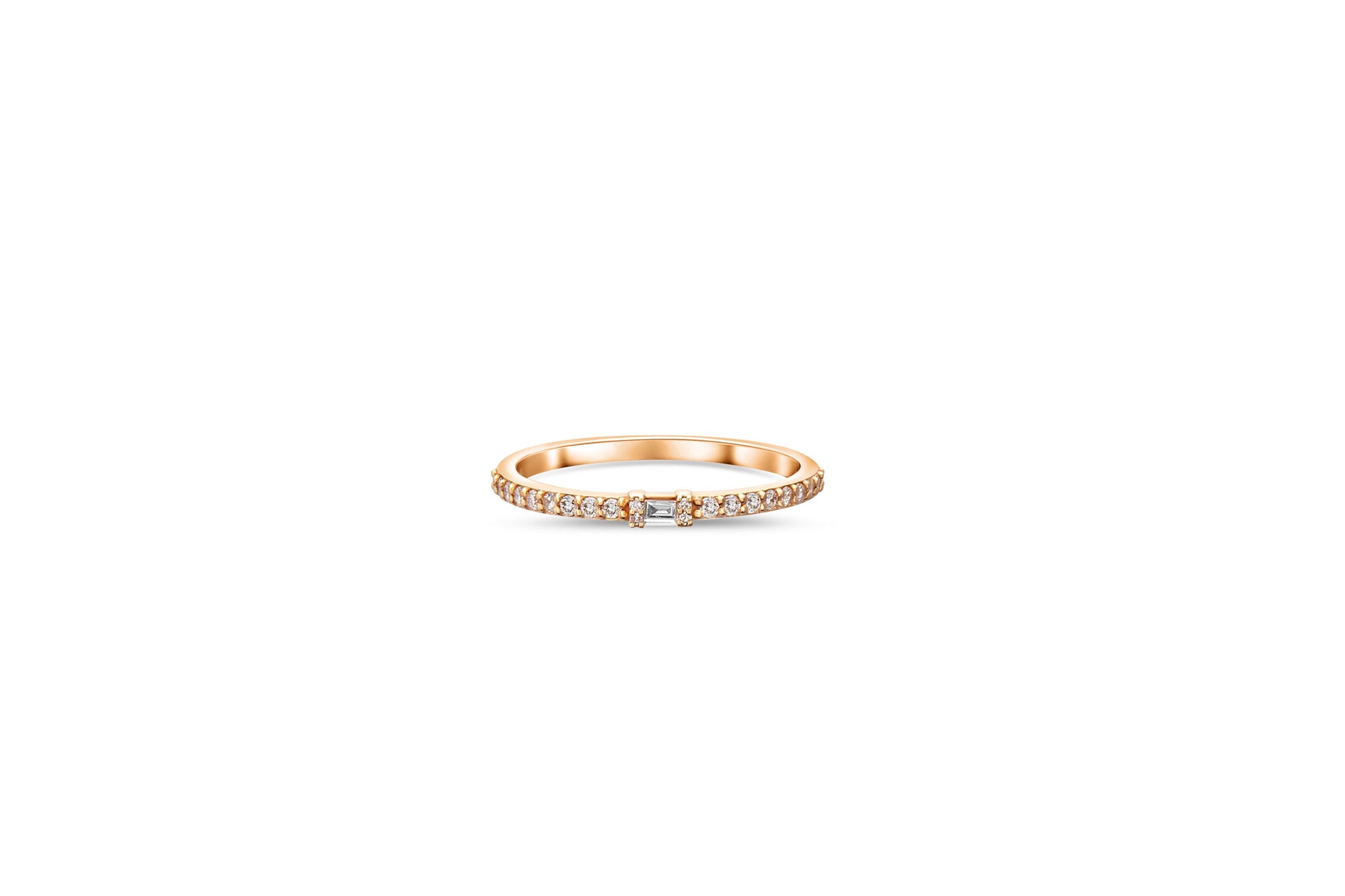 Baguette Wedding 14k gold ring