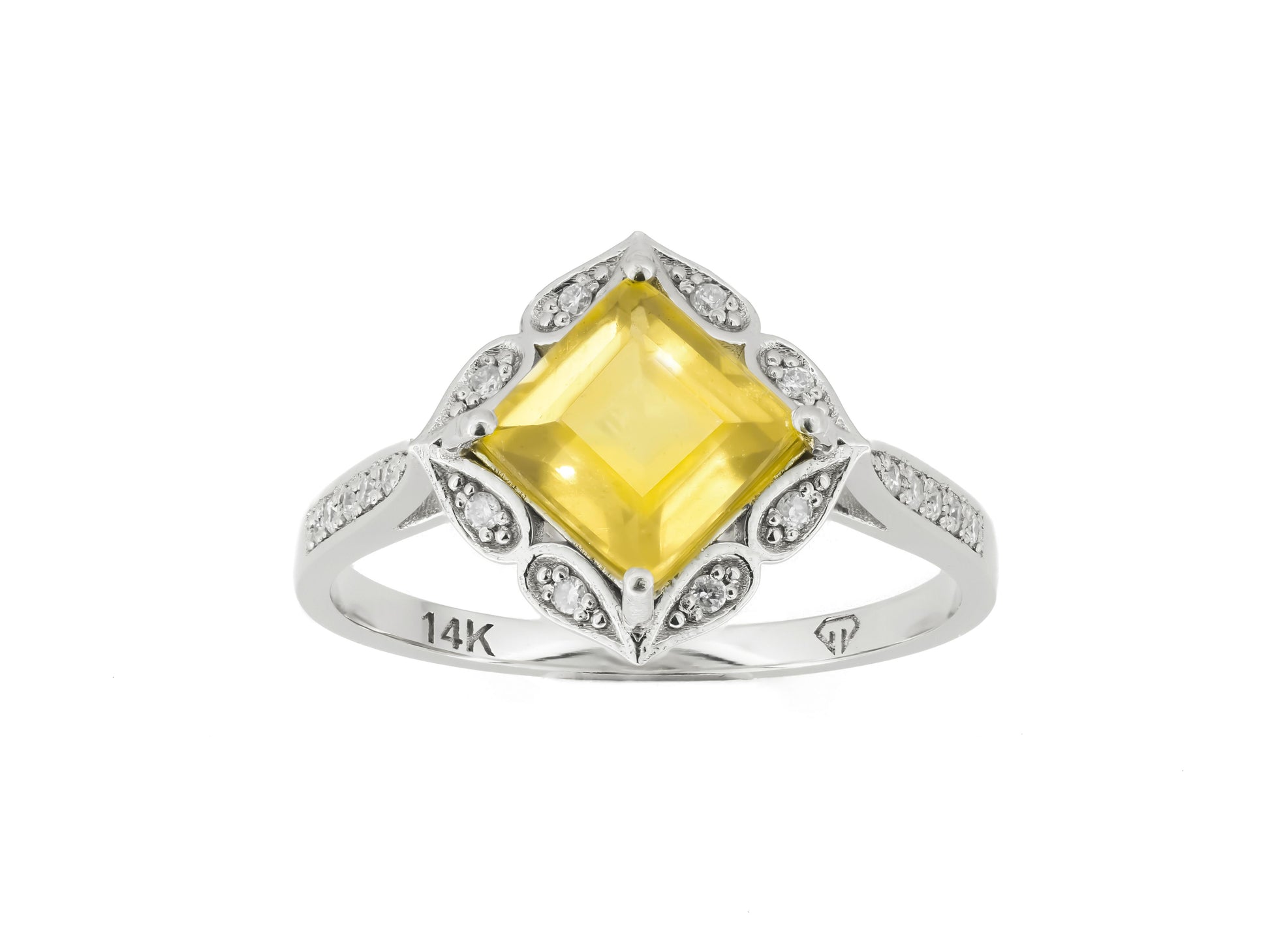 Citrine 14k gold ring