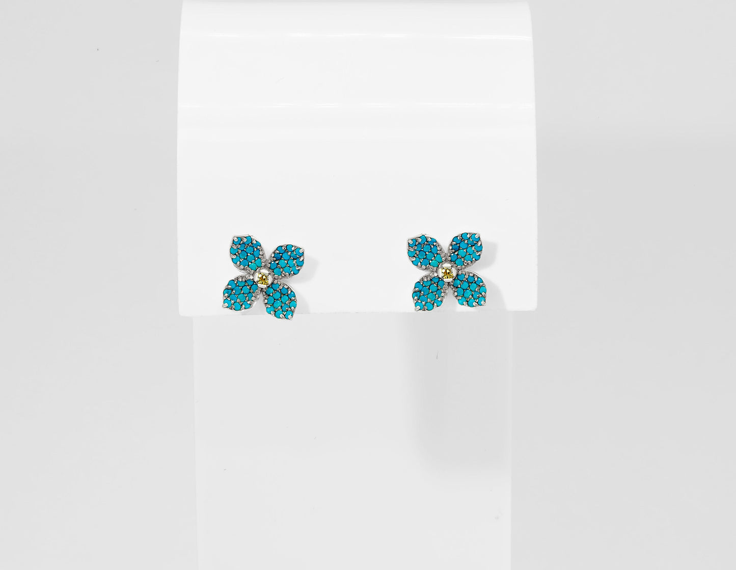 Forget me knot earrings studs in 14k gold