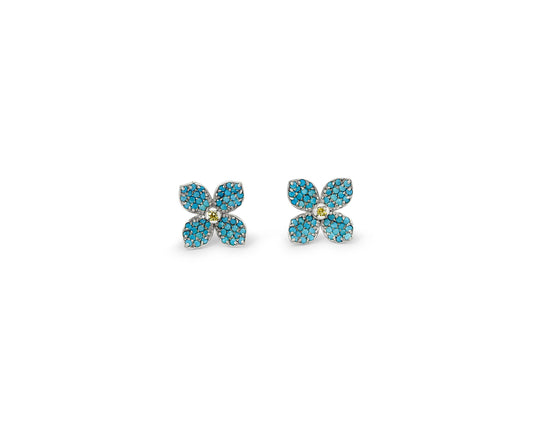 Forget me knot earrings studs in 14k gold