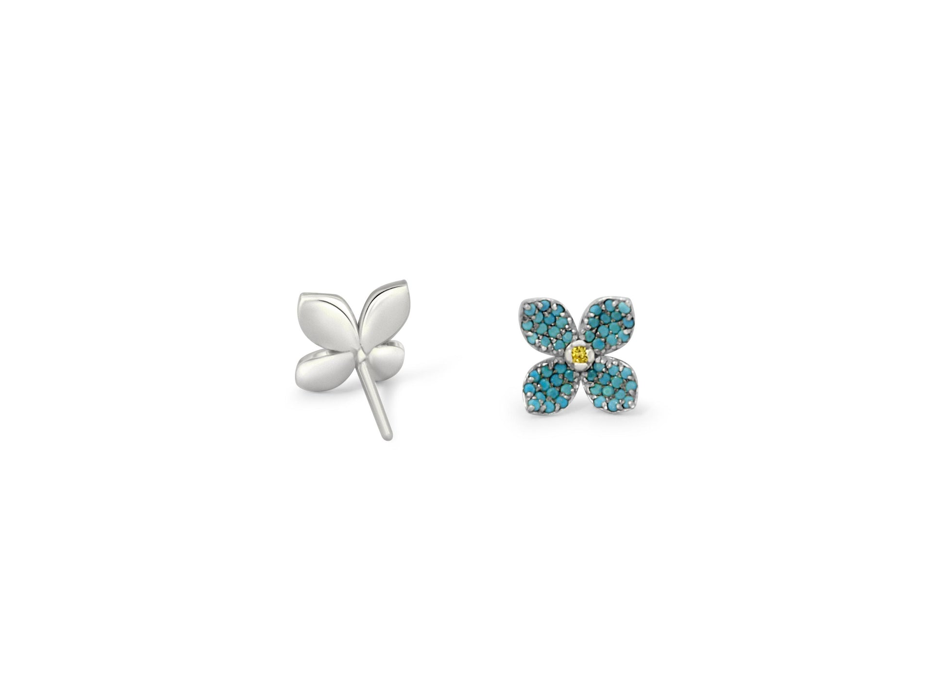 Forget me knot earrings studs in 14k gold