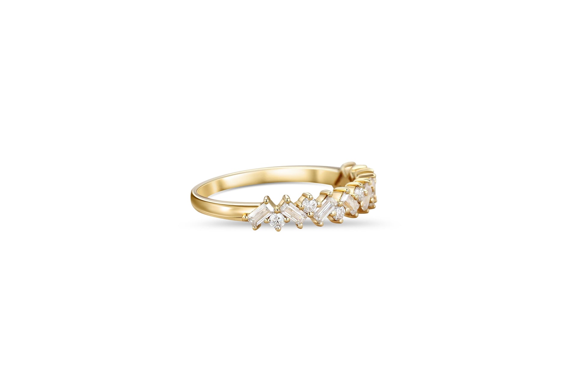 Baguette Wedding 14k gold ring