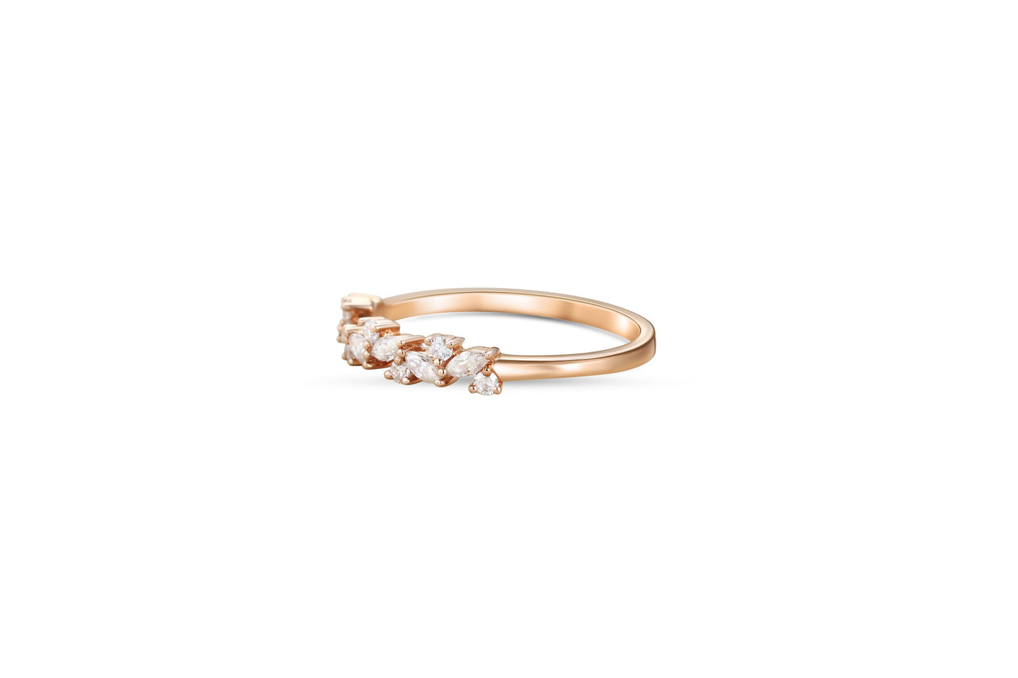 Marquise Wedding 14k gold ring