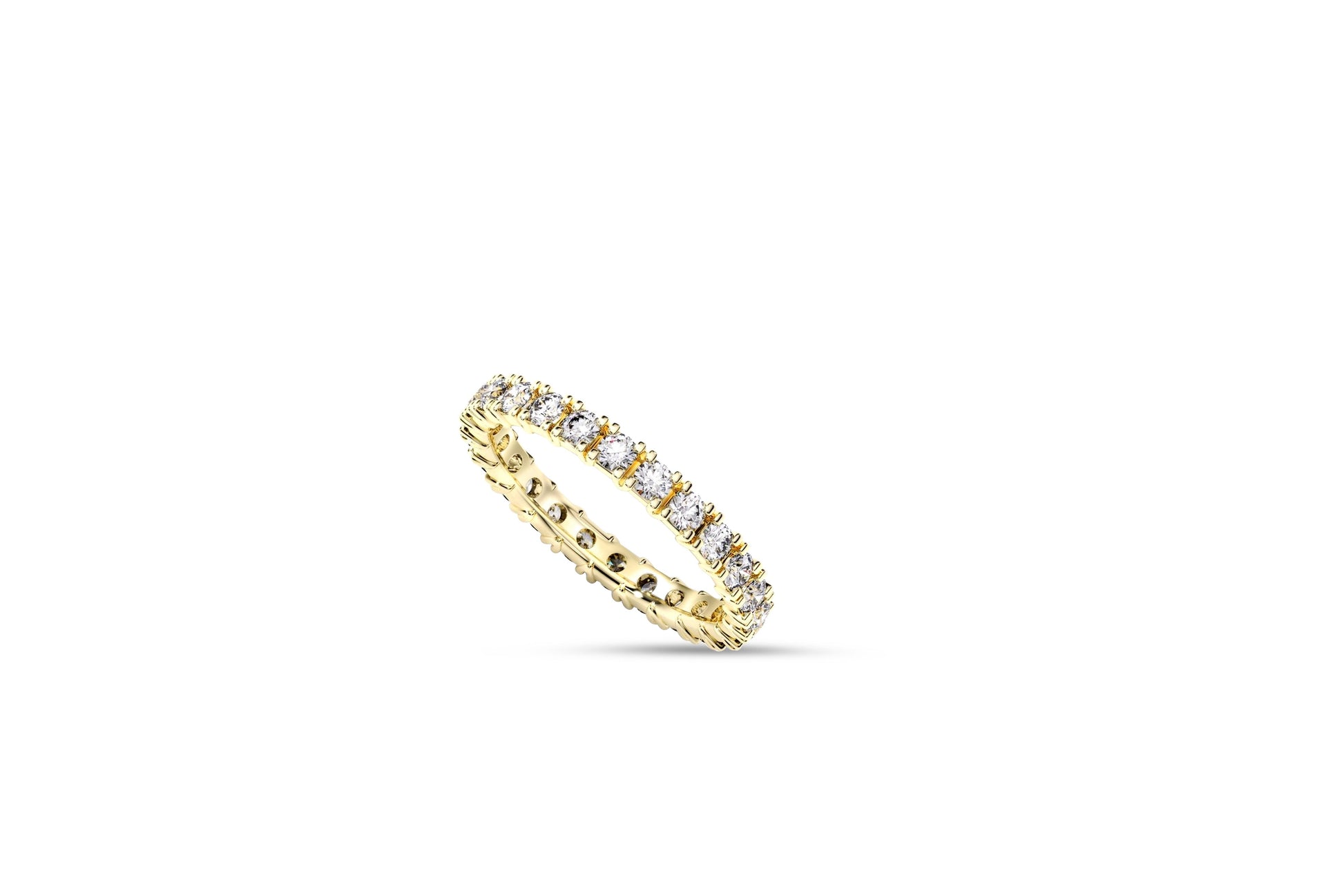 Full Eternity U Prong Set Wedding 14k gold Band