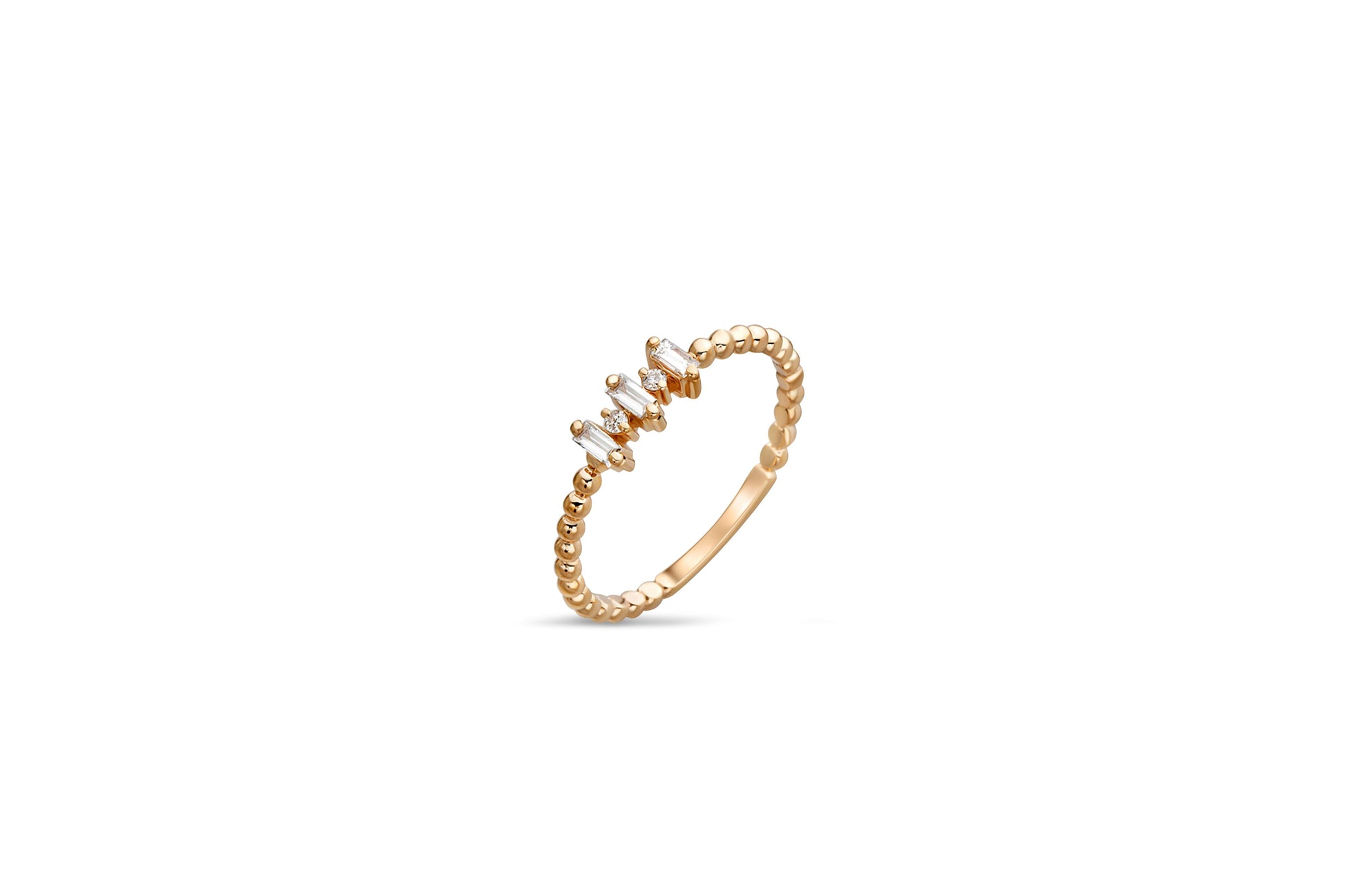 Baguette Wedding 14k gold ring