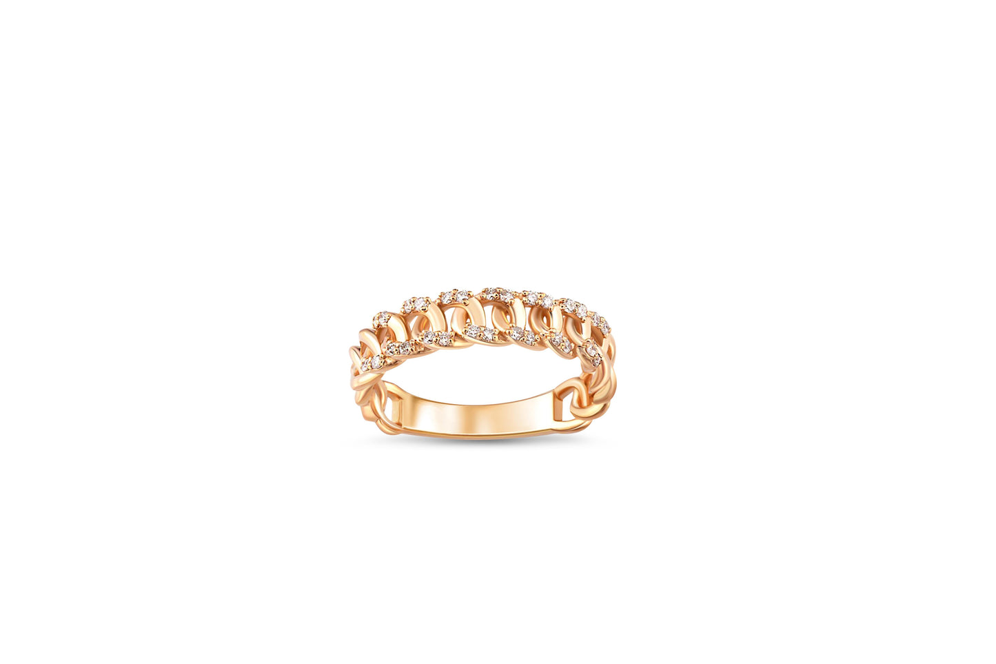 Moissanite Cuban Link 14k gold ring