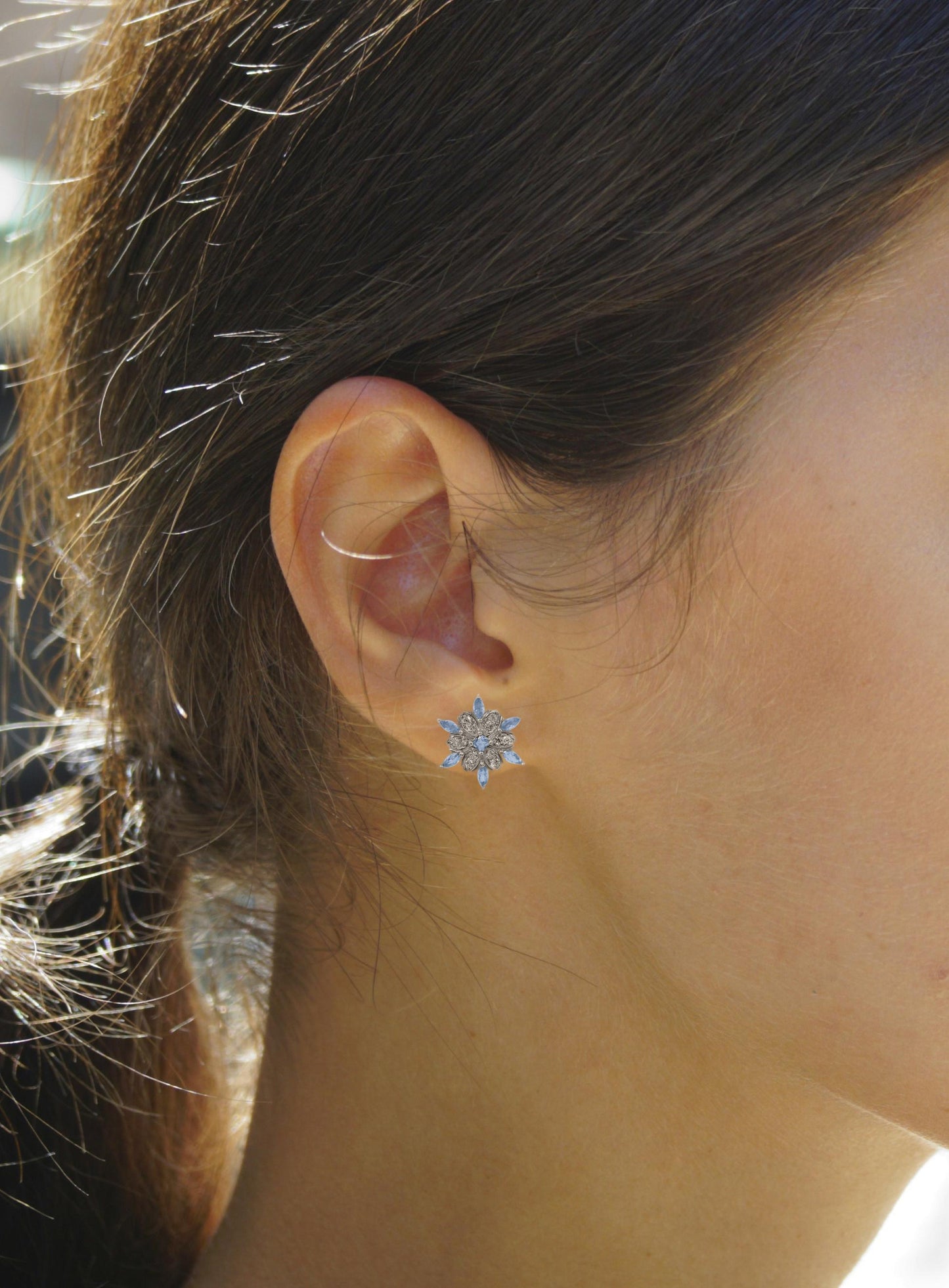 Snowflake 14k gold earrings