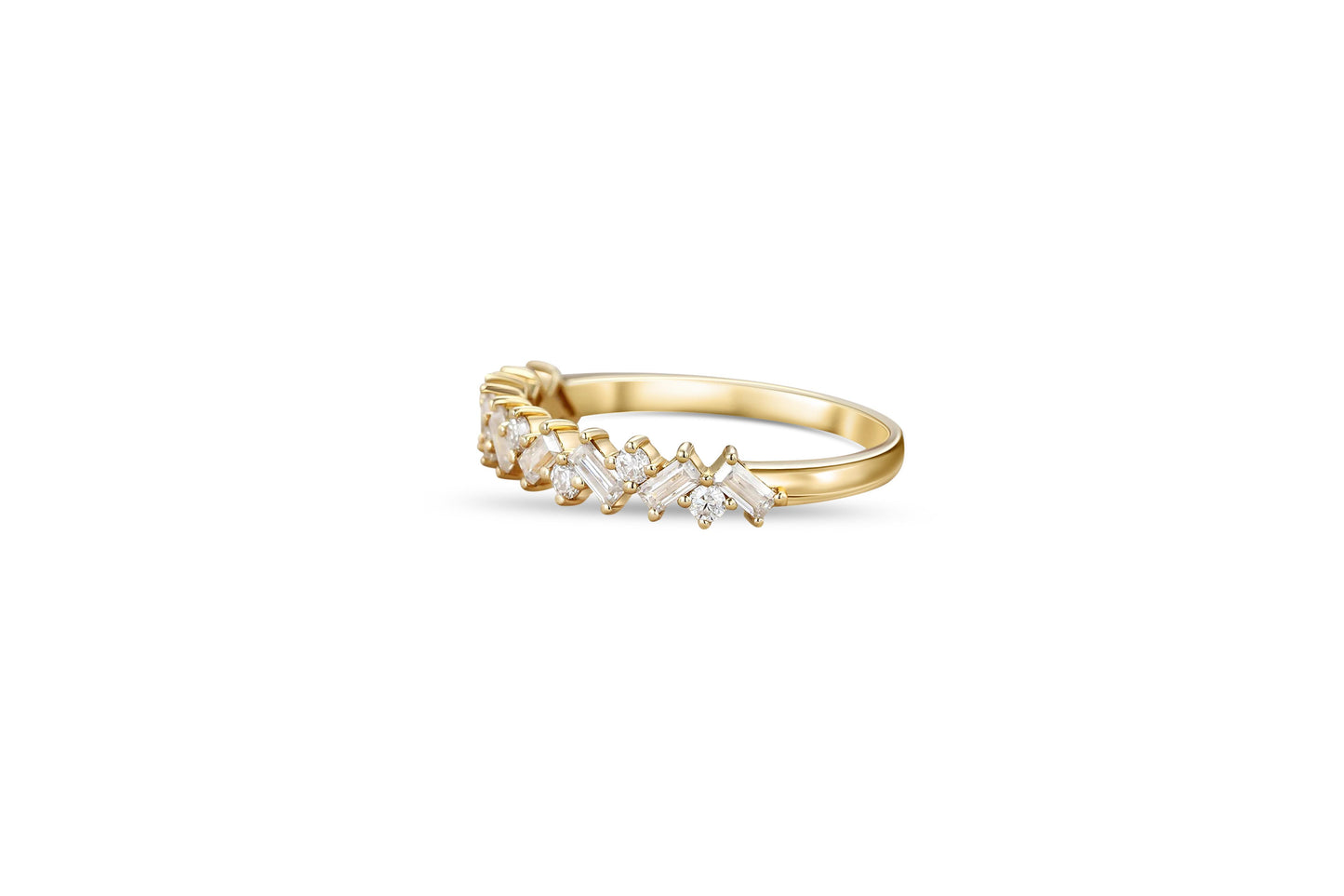 Baguette Wedding 14k gold ring