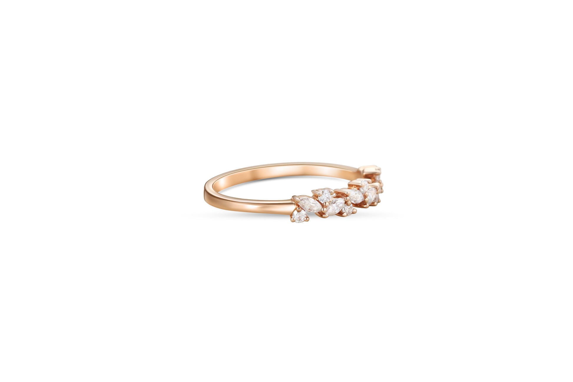 Marquise Wedding 14k gold ring