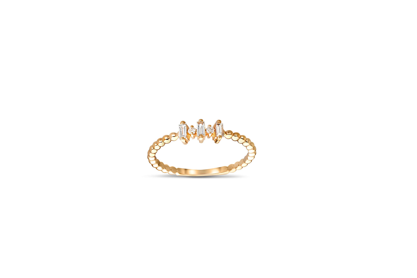 Baguette Wedding 14k gold ring