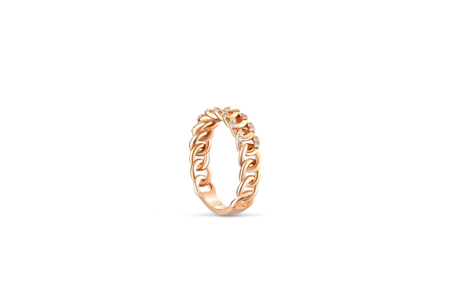 Moissanite Cuban Link 14k gold ring