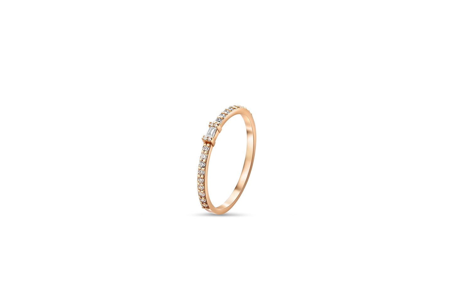 Baguette Wedding 14k gold ring