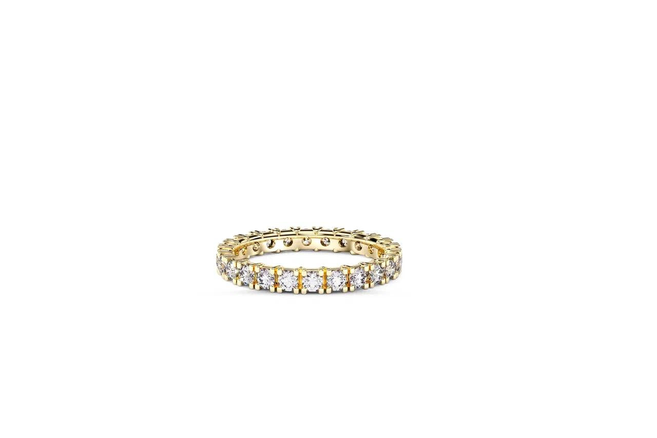 Full Eternity U Prong Set Wedding 14k gold Band