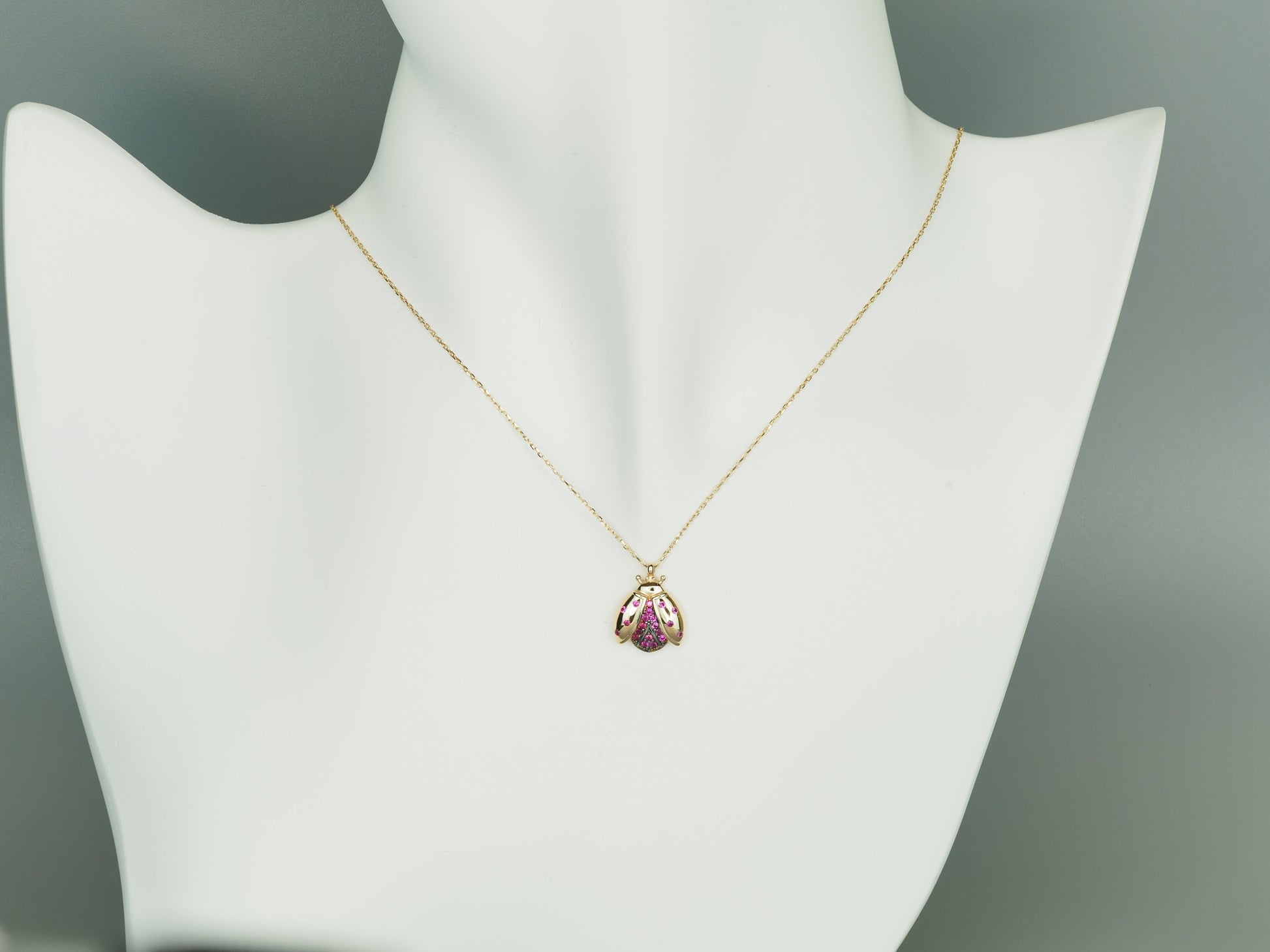 14k Gold Ladybug Necklace.