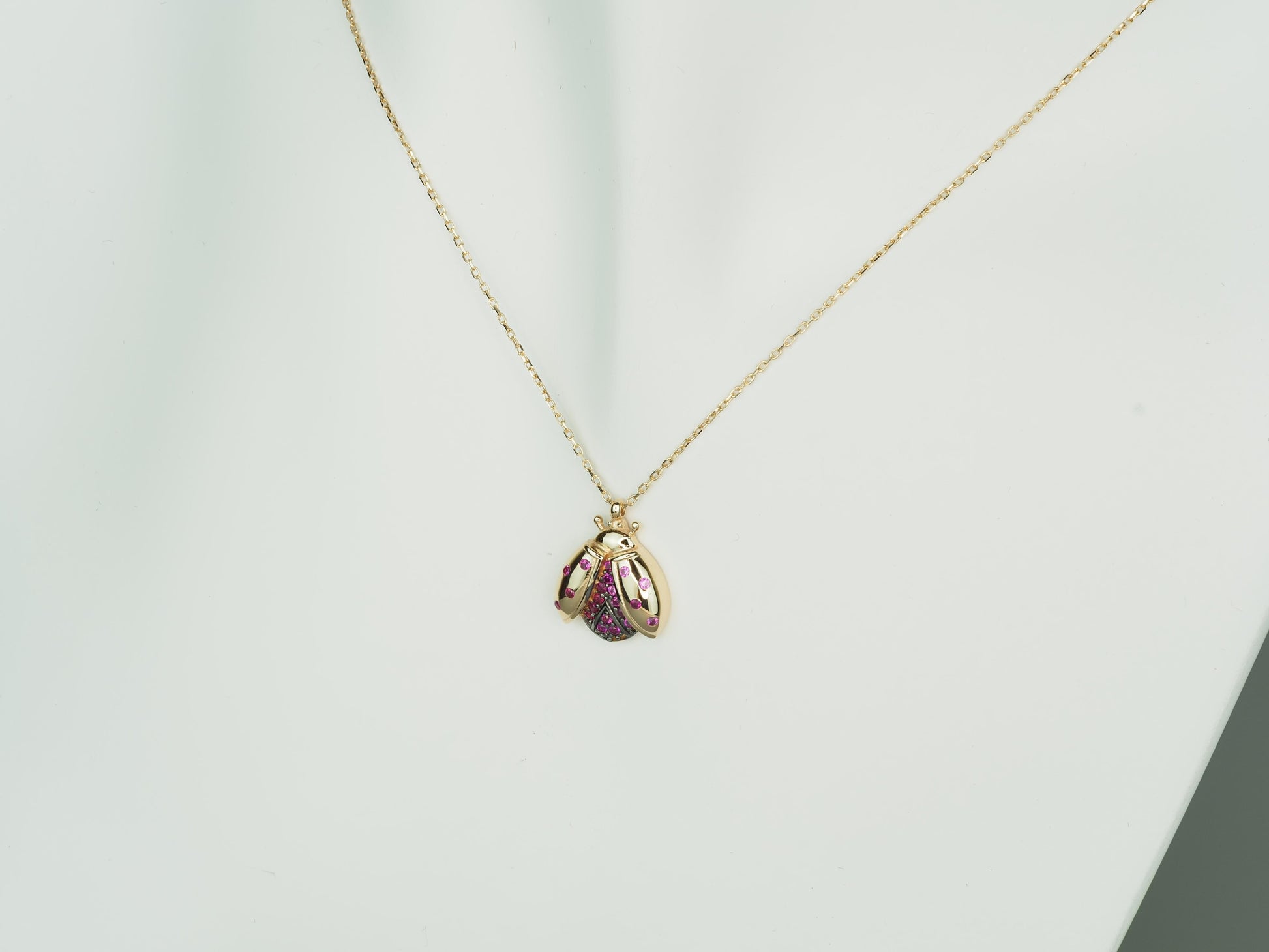 14k Gold Ladybug Necklace.