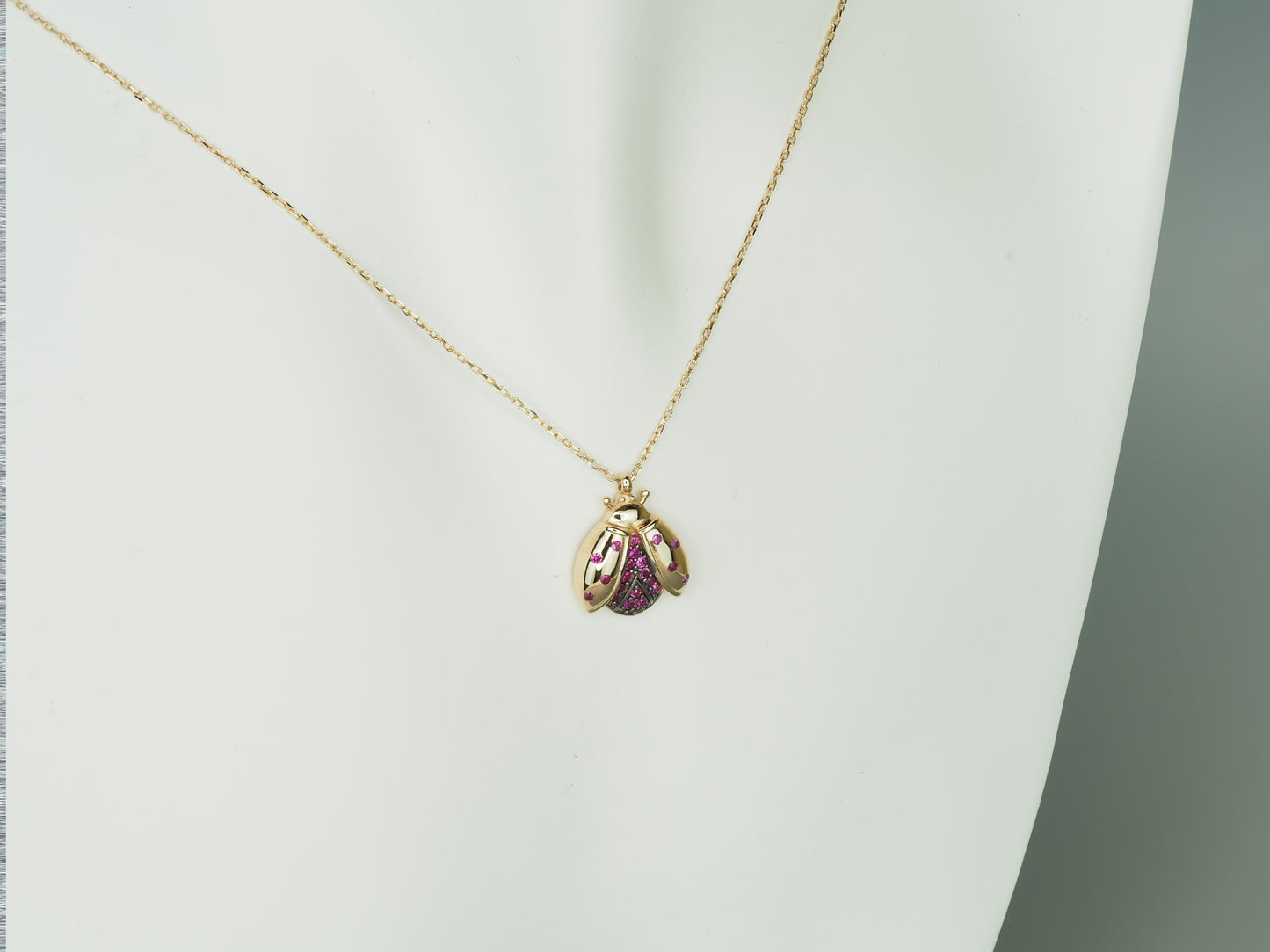 14k Gold Ladybug Necklace.