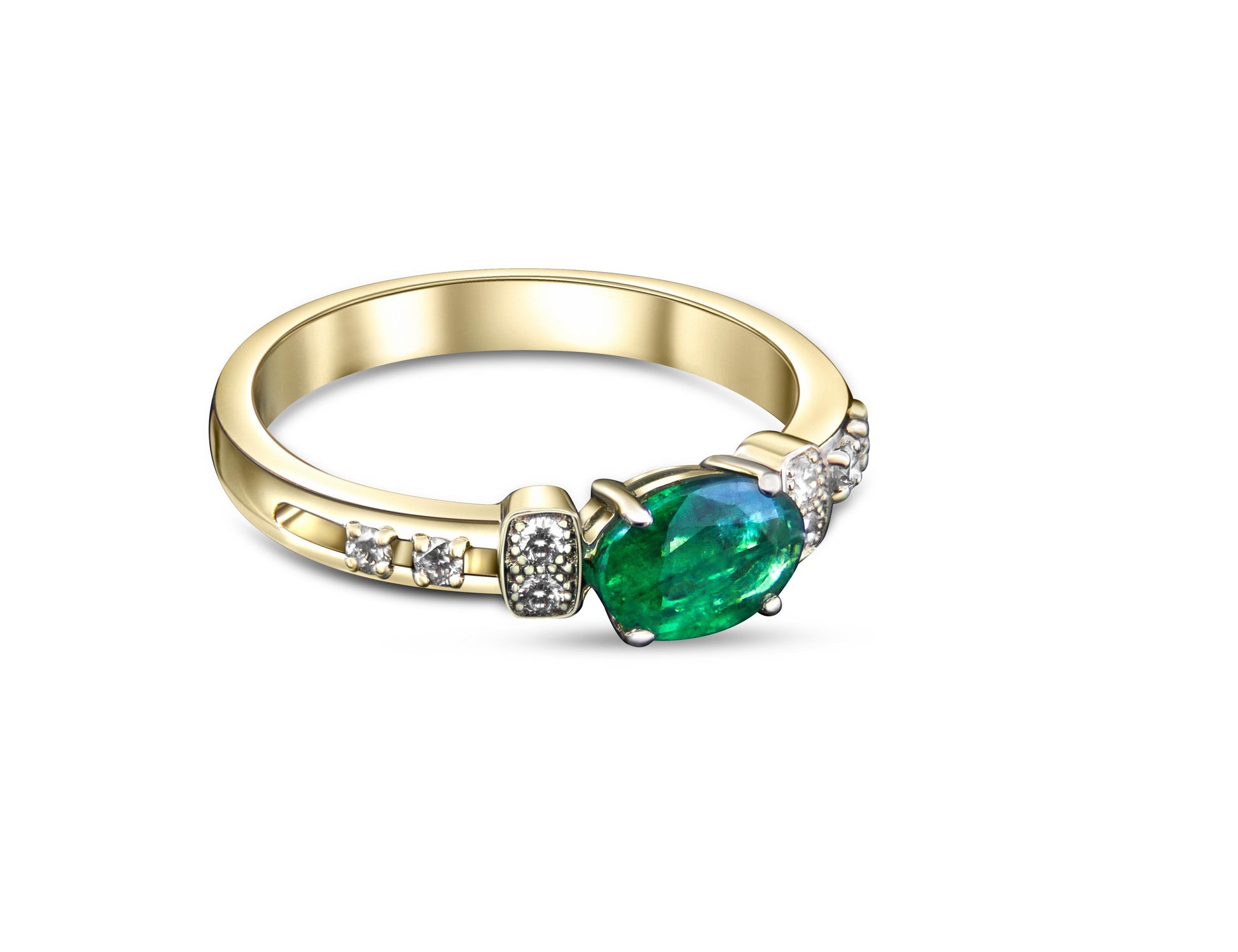 Emerald 14k gold ring