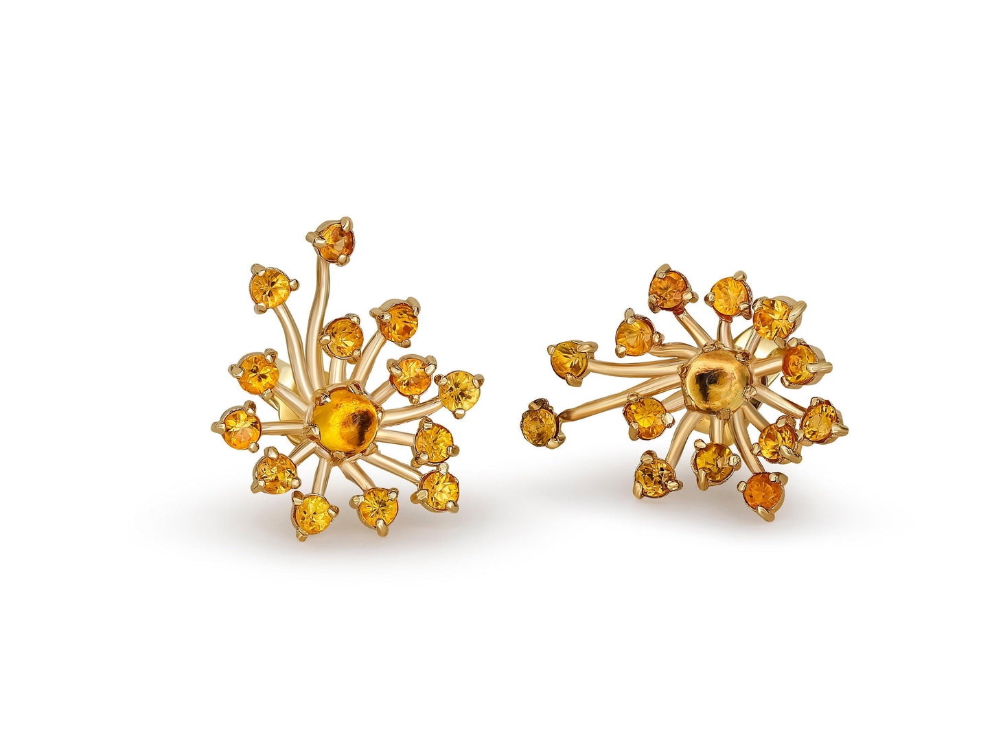 Dandelion 14k earrings Studs with sapphires
