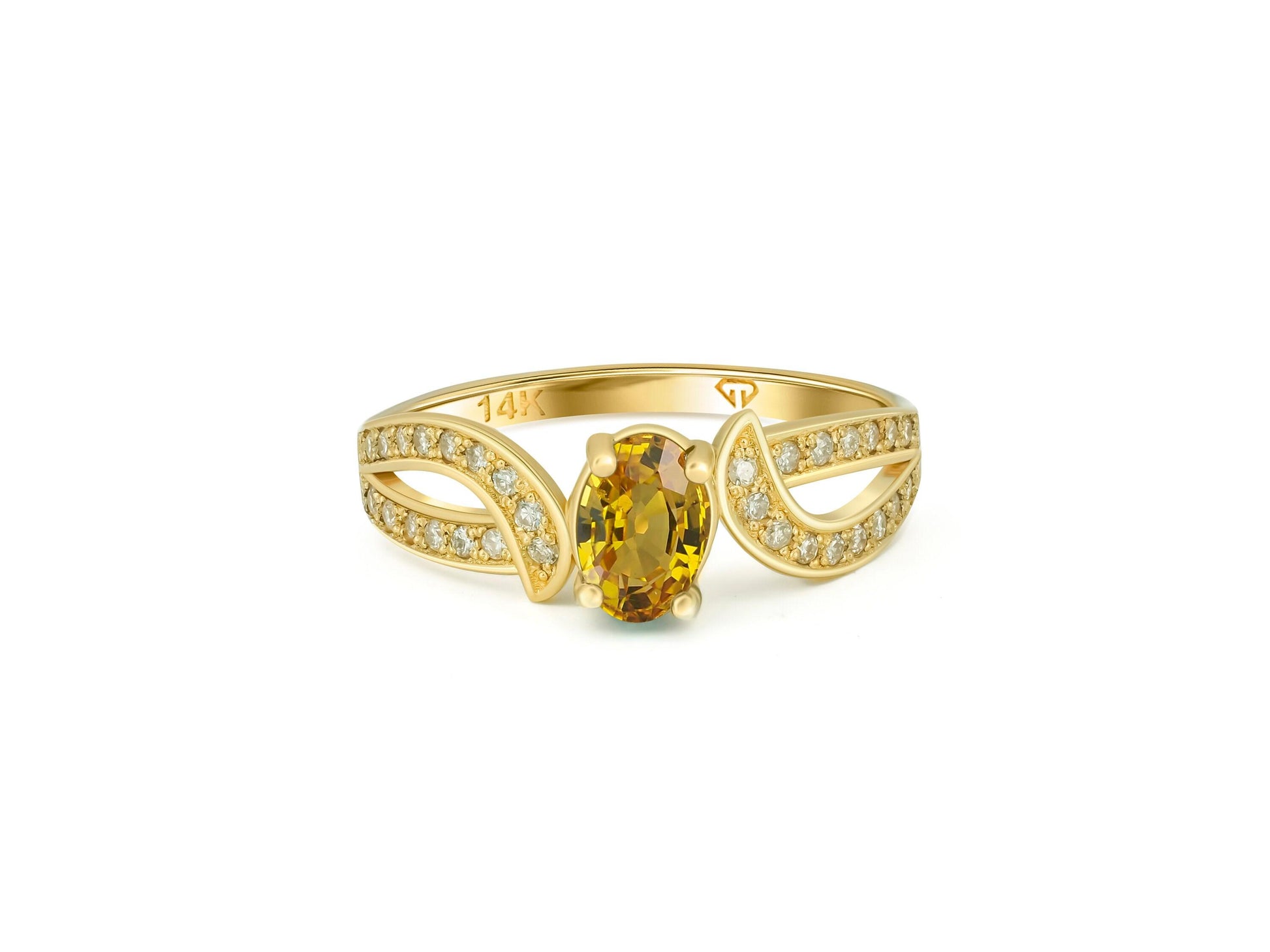 Yellow sapphire 14k gold ring