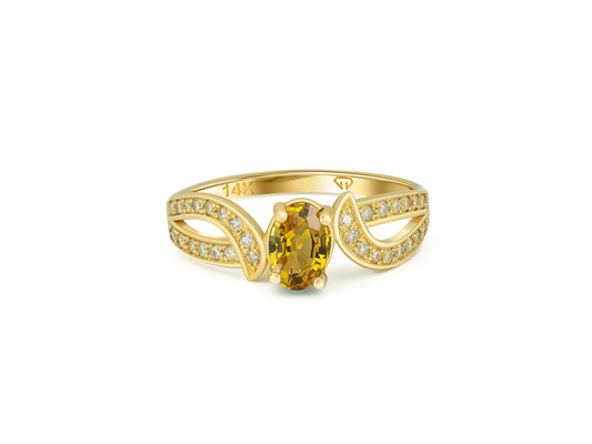 Yellow sapphire 14k gold ring