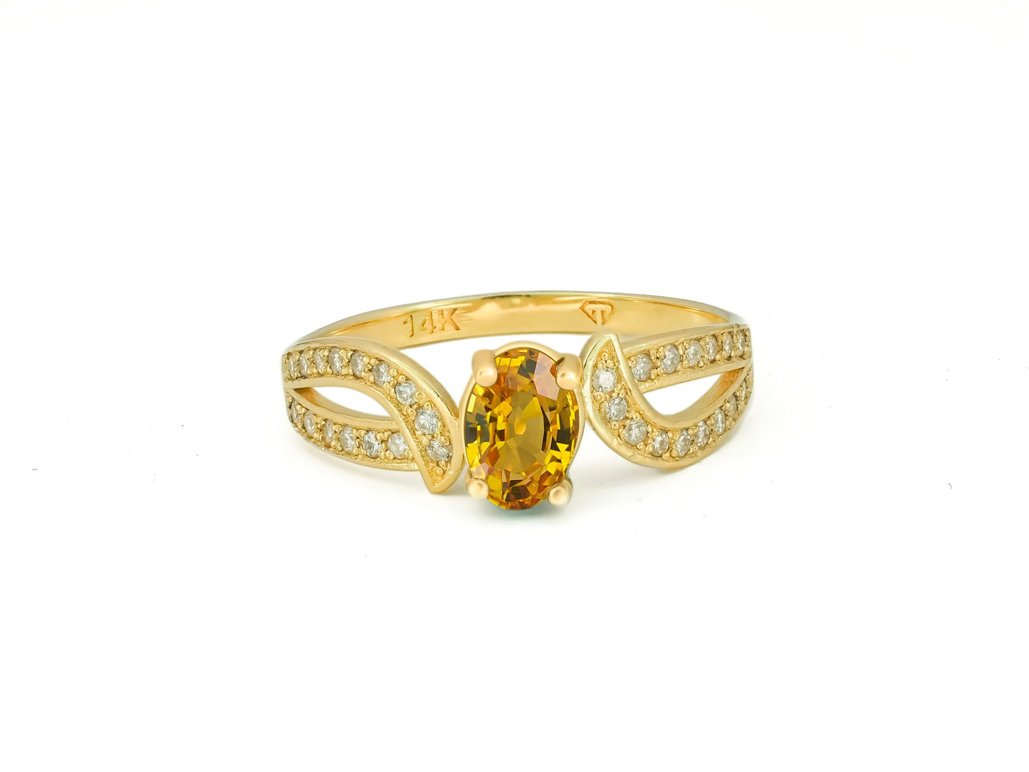 Yellow sapphire 14k gold ring