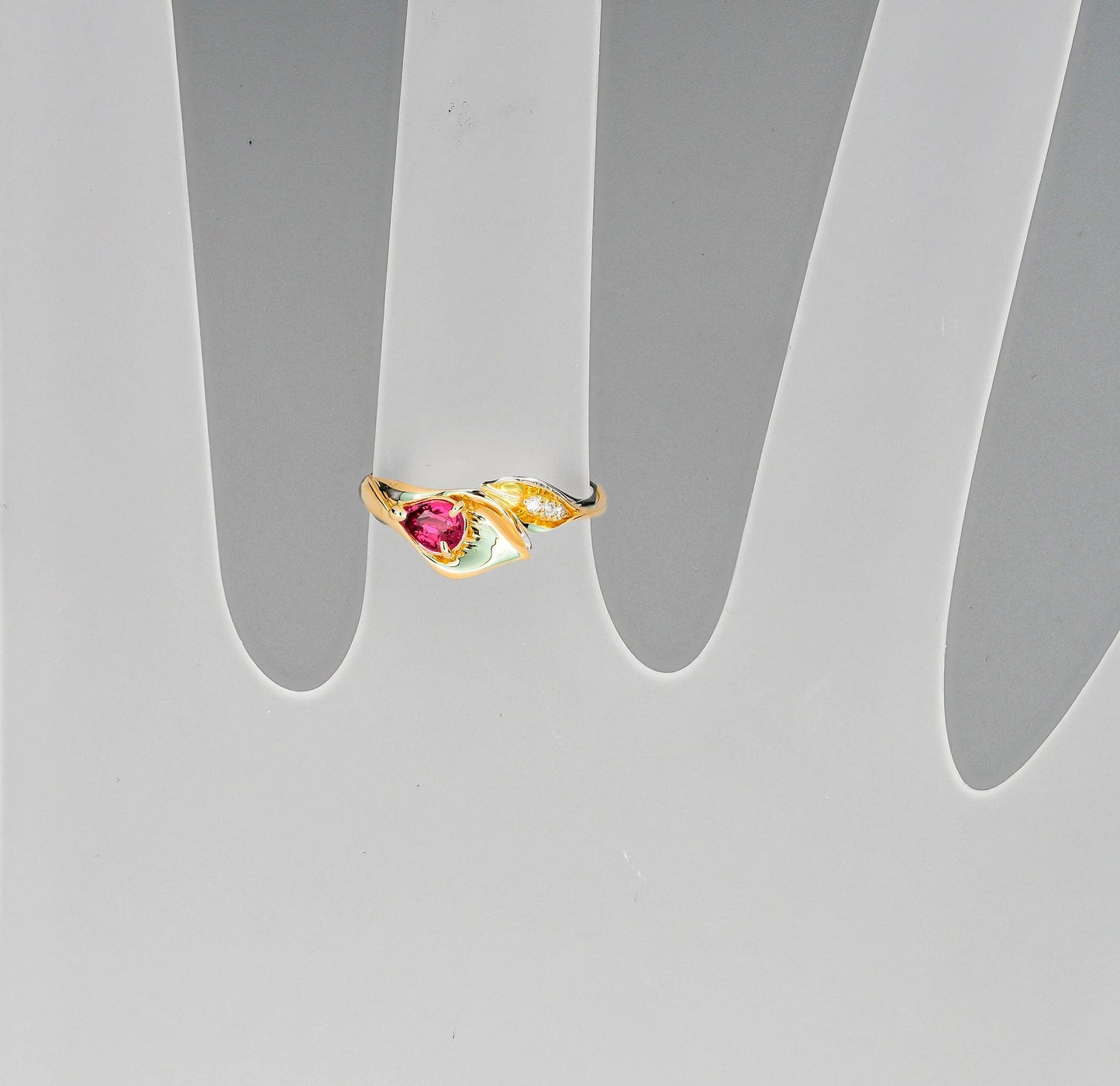 Lily calla 14k gold ring