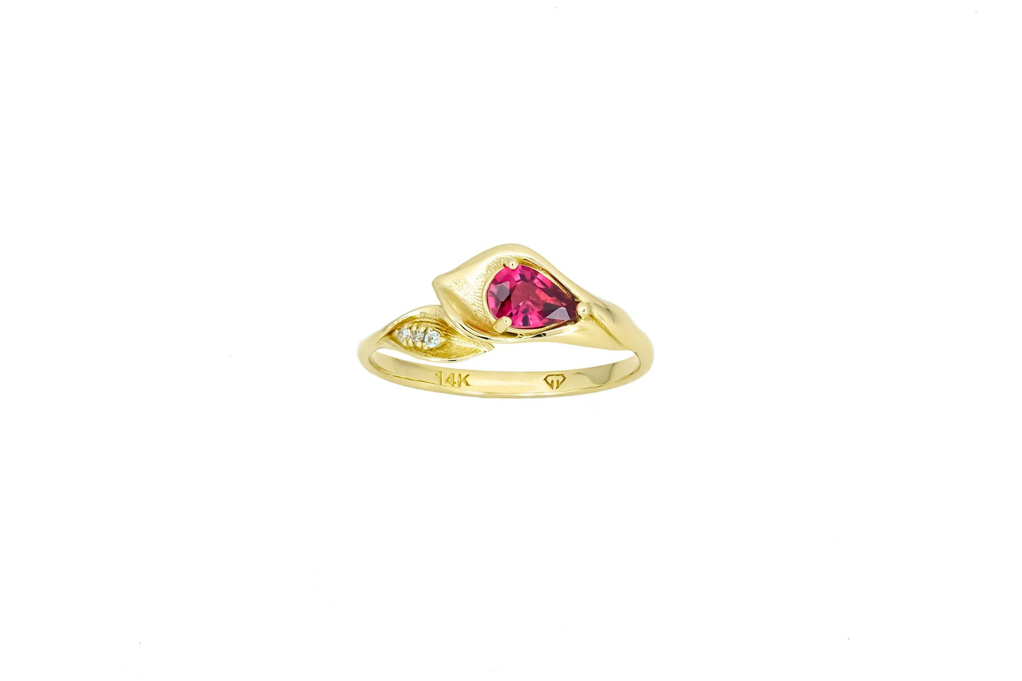 Lily calla 14k gold ring