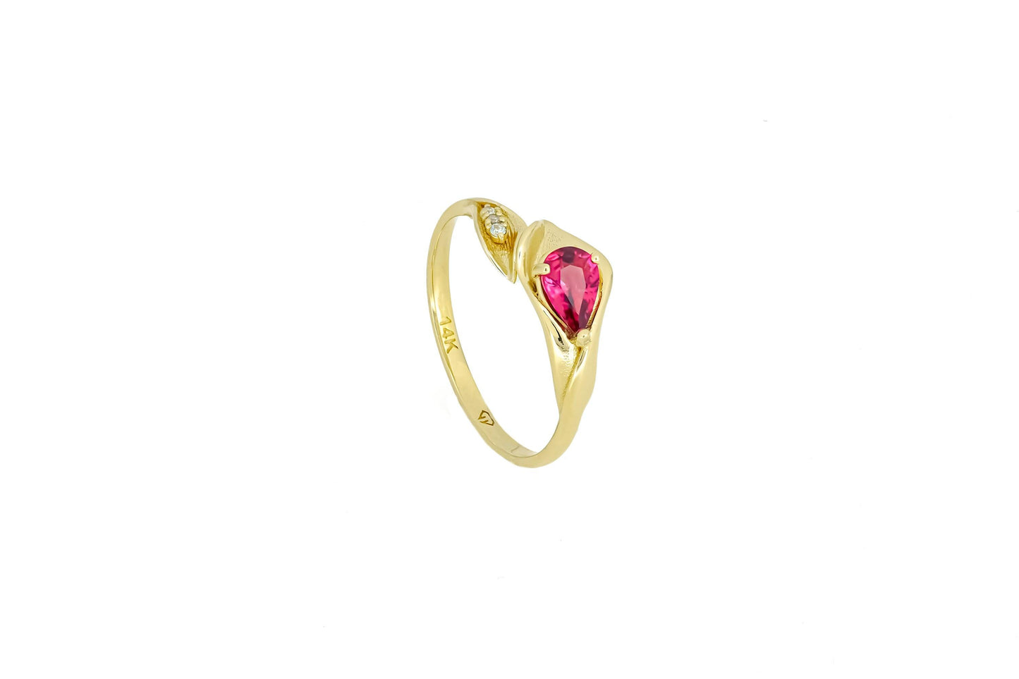 Lily calla 14k gold ring