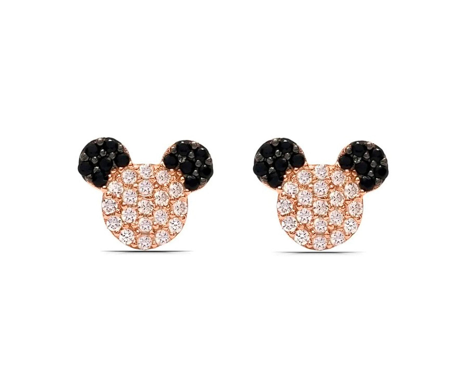 Minnie Mouse 14k gold Earrings Studs with gemstones.