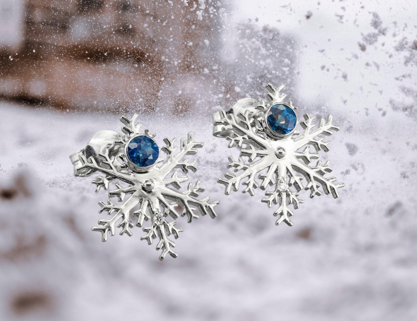 Snowflake 14k earrings studs