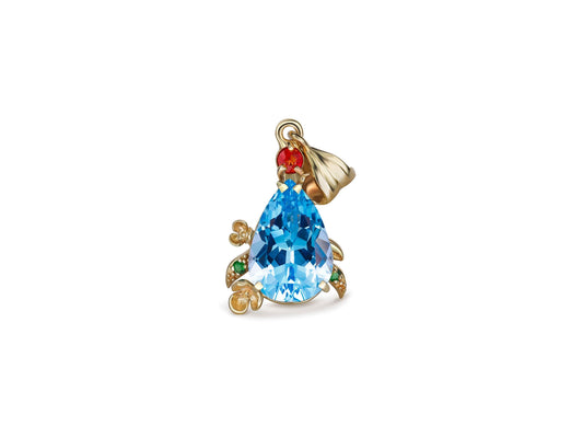 Pear Topaz Pendant in 14 Karat Gold