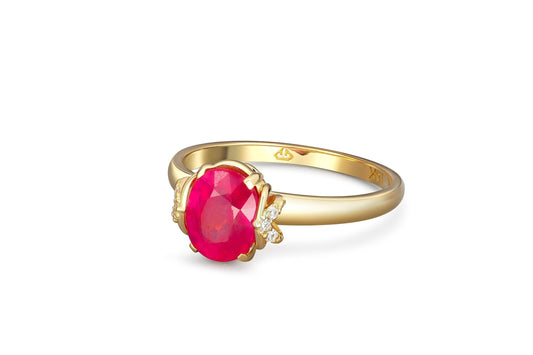 Ruby statement 14k gold ring